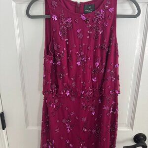 Adrianna Papell Burgundy Sequin Dress